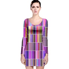 Plasma Gradient Gradation Long Sleeve Velvet Bodycon Dress by Simbadda