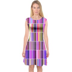 Plasma Gradient Gradation Capsleeve Midi Dress by Simbadda