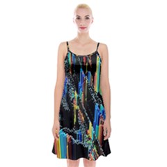 Abstract 3d Blender Colorful Spaghetti Strap Velvet Dress by Simbadda