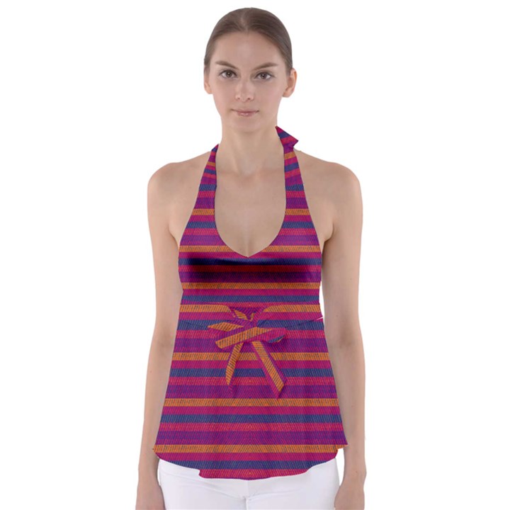 Lines Babydoll Tankini Top