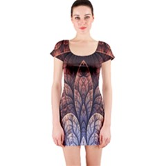 Abstract Fractal Short Sleeve Bodycon Dress by Simbadda