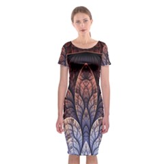 Abstract Fractal Classic Short Sleeve Midi Dress