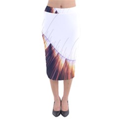 Abstract Lines Velvet Midi Pencil Skirt