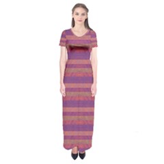 Lines Short Sleeve Maxi Dress