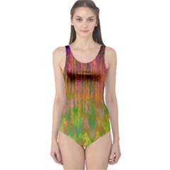 Abstract Trippy Bright Melting One Piece Swimsuit by Simbadda