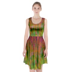 Abstract Trippy Bright Melting Racerback Midi Dress