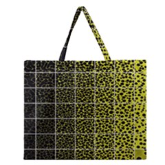 Pixel Gradient Pattern Zipper Large Tote Bag