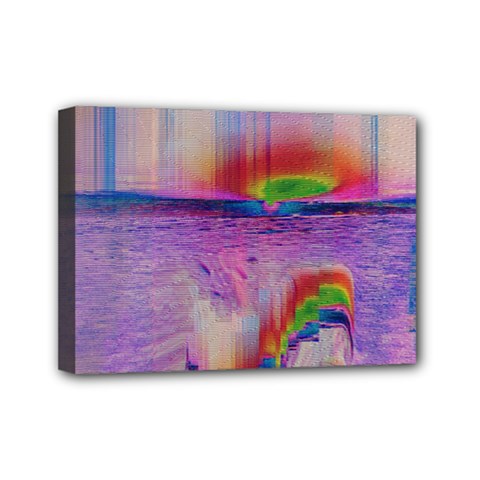 Glitch Art Abstract Mini Canvas 7  X 5  by Simbadda