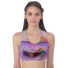 Glitch Art Abstract Sports Bra by Simbadda