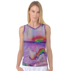 Glitch Art Abstract Women s Basketball Tank Top by Simbadda