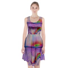 Glitch Art Abstract Racerback Midi Dress