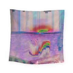 Glitch Art Abstract Square Tapestry (small)