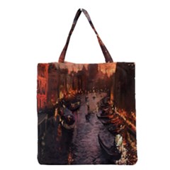 River Venice Gondolas Italy Artwork Painting Grocery Tote Bag by Simbadda