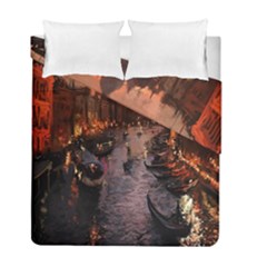 River Venice Gondolas Italy Artwork Painting Duvet Cover Double Side (full/ Double Size)