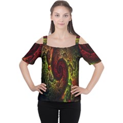 Fractal Digital Art Women s Cutout Shoulder Tee