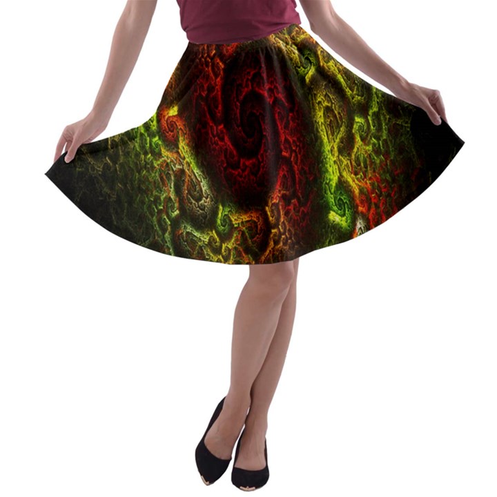 Fractal Digital Art A-line Skater Skirt