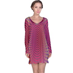 Abstract Circle Colorful Long Sleeve Nightdress