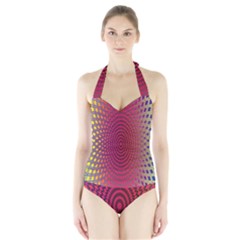 Abstract Circle Colorful Halter Swimsuit by Simbadda