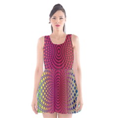 Abstract Circle Colorful Scoop Neck Skater Dress by Simbadda