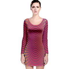 Abstract Circle Colorful Long Sleeve Velvet Bodycon Dress by Simbadda