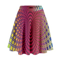 Abstract Circle Colorful High Waist Skirt