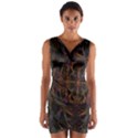 Digital Art Wrap Front Bodycon Dress View1