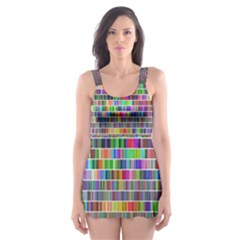 Plasma Gradient Phalanx Skater Dress Swimsuit