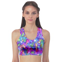 Abstract Trippy Bright Sky Space Sports Bra by Simbadda