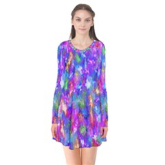 Abstract Trippy Bright Sky Space Flare Dress