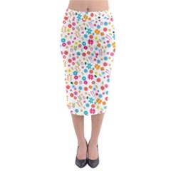 Floral Pattern Midi Pencil Skirt by Valentinaart