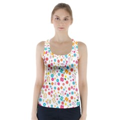 Floral Pattern Racer Back Sports Top