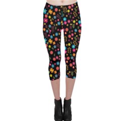 Floral Pattern Capri Leggings 