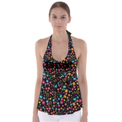 Floral Pattern Babydoll Tankini Top