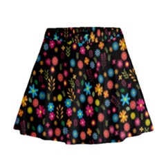 Floral Pattern Mini Flare Skirt