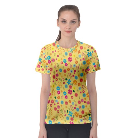 Floral Pattern Women s Sport Mesh Tee by Valentinaart