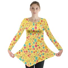 Floral Pattern Long Sleeve Tunic  by Valentinaart