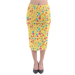 Floral Pattern Midi Pencil Skirt