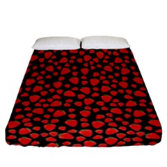 Strawberry  Pattern Fitted Sheet (california King Size) by Valentinaart