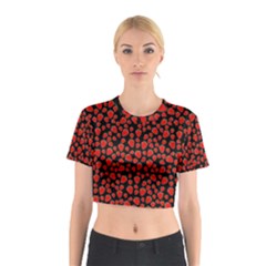 Strawberry  Pattern Cotton Crop Top by Valentinaart