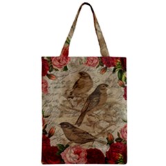 Vintage Birds Zipper Classic Tote Bag by Valentinaart