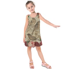 Vintage Birds Kids  Sleeveless Dress