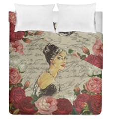 Vintage Girl Duvet Cover Double Side (queen Size)