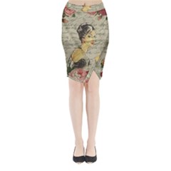 Vintage Girl Midi Wrap Pencil Skirt