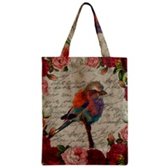 Vintage Bird Zipper Classic Tote Bag