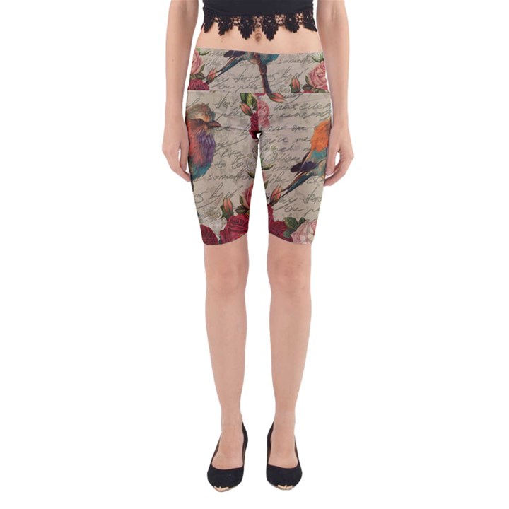 Vintage bird Yoga Cropped Leggings