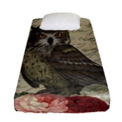 Vintage Owl Fitted Sheet (single Size) by Valentinaart