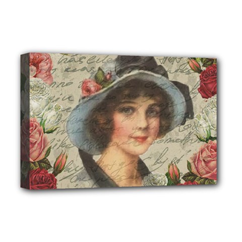 Vintage Girl Deluxe Canvas 18  X 12  