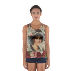 Vintage Girl Women s Sport Tank Top  by Valentinaart