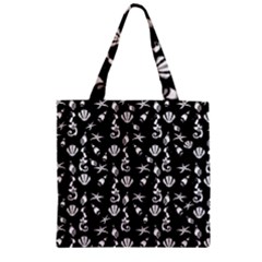 Seahorse Pattern Zipper Grocery Tote Bag by Valentinaart