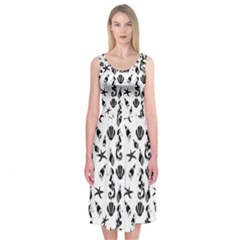 Seahorse Pattern Midi Sleeveless Dress by Valentinaart